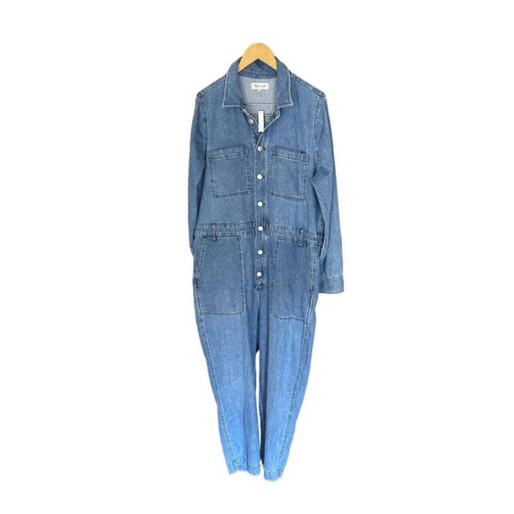 New W/Tags Madewell Denim Relaxed Coverall Jumpsuit Jean XXL - Picture 5 of 6